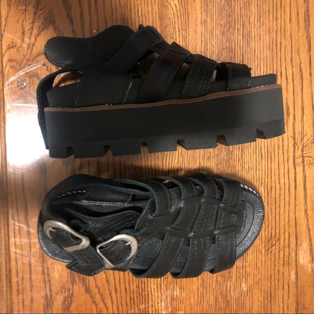 Leather Platform Sandals - image 3